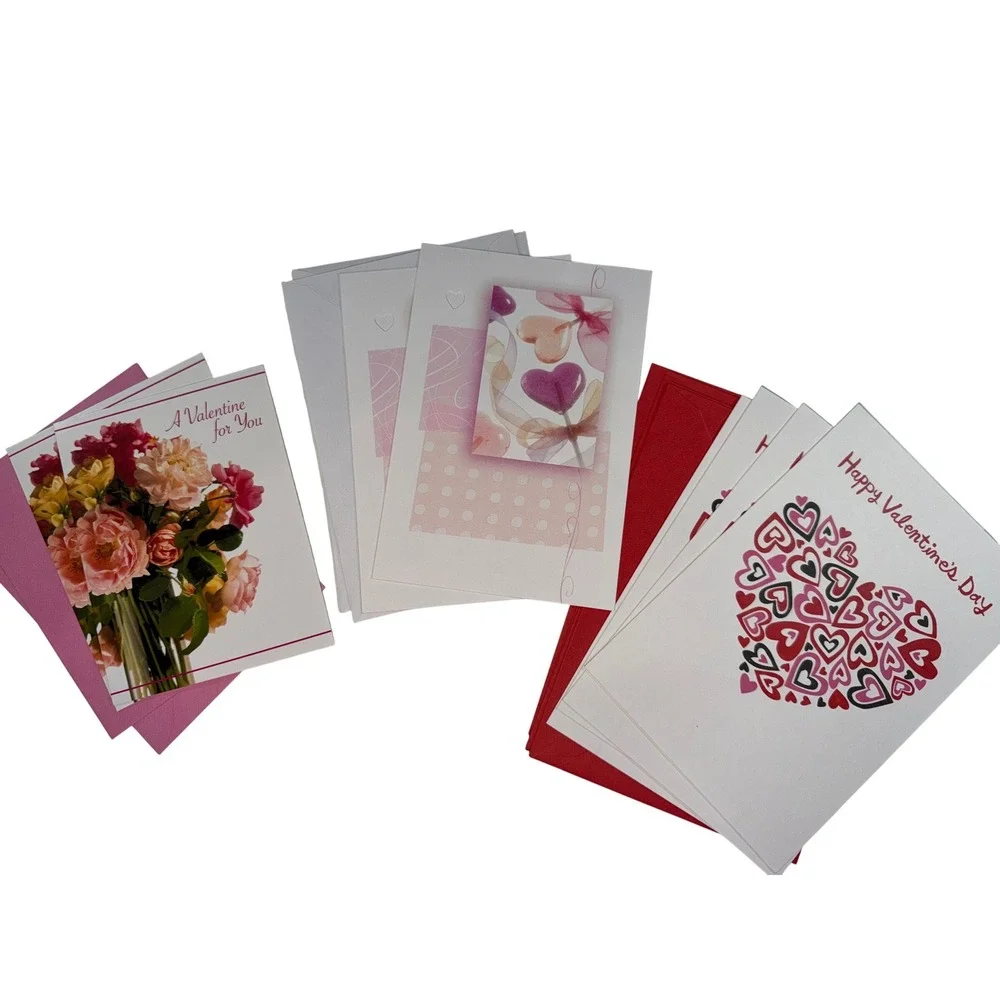 VTG Valentine Card Sticker Doilies Lot Red Pink Mixed Ephemera
